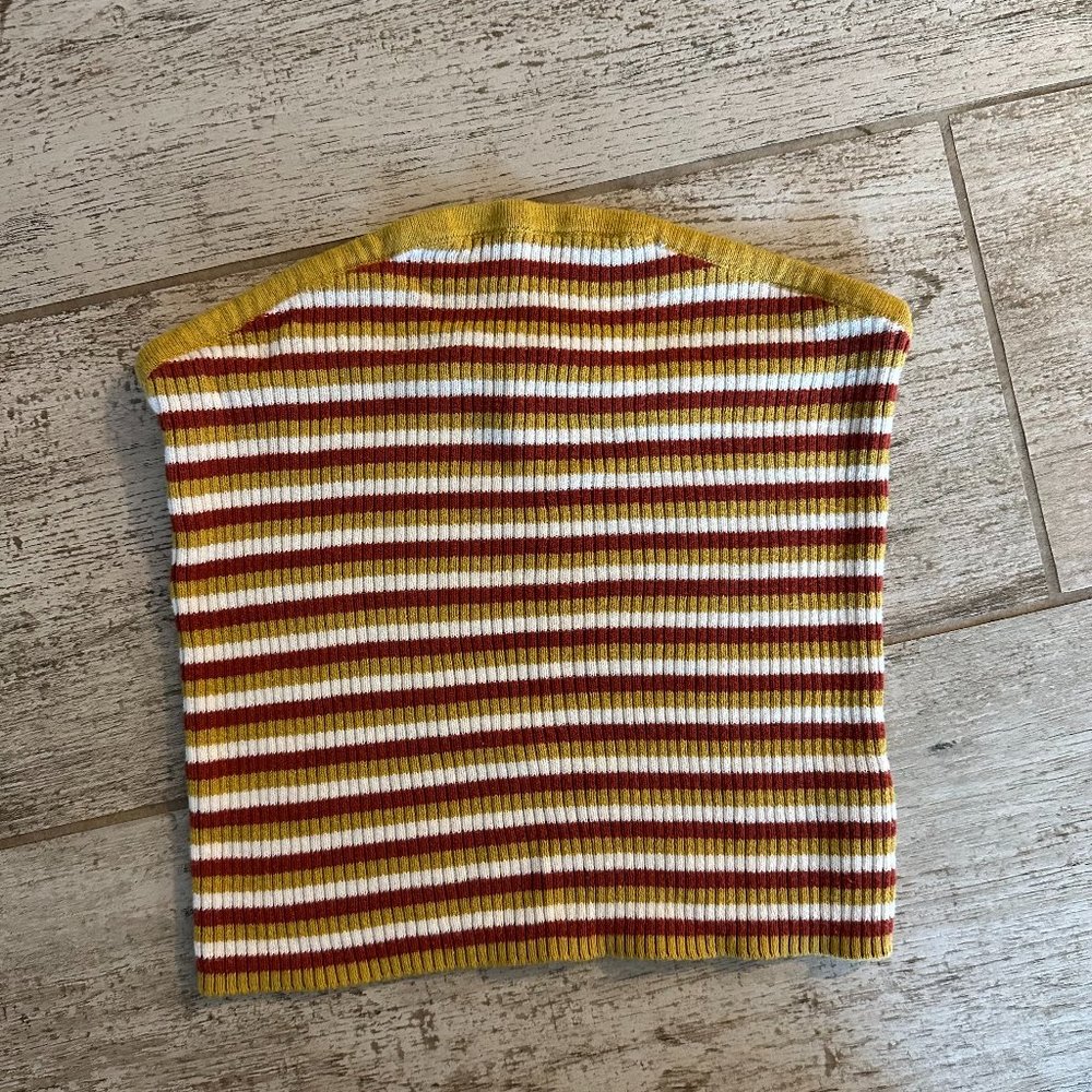 American Eagle Stripe Ribbed Tube Crop Top